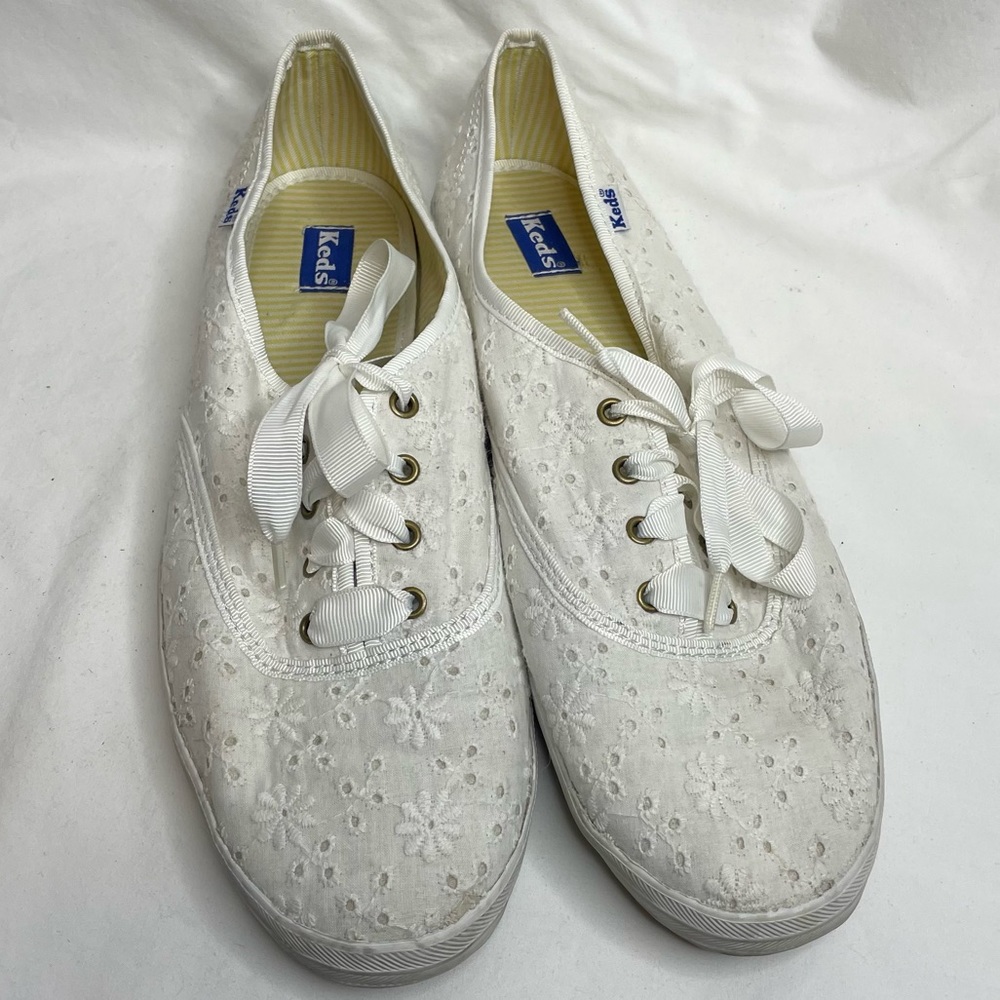 White eyelet Keds